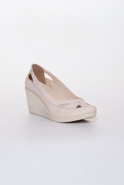 Dilimler Ayakkabı Wedge Sole Orthopedic Beige Women's Wedge Heeled Shoes
