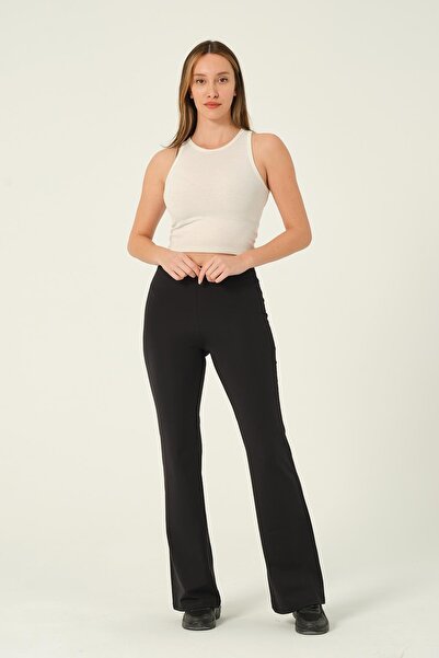 BUSA Γυναικεία κολάν με φουσκωτά πόδια σύσφιξης ρούχων Μαύρο Μαύρο