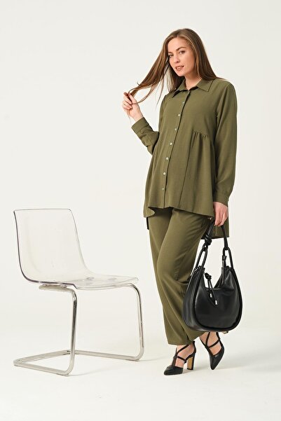 BUSA Maternity Shirt Trousers Double Set Khaki