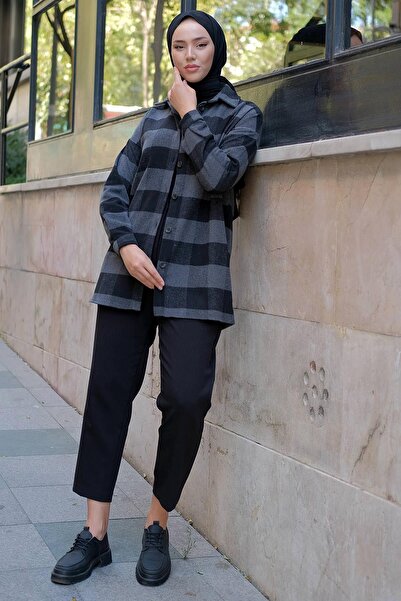 hafsamina Classic Lumberjack Shirt Smoked HM2272