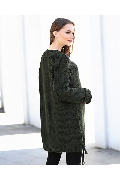 BUSA Pregnant Knit Detailed Knitwear Sweater Khaki