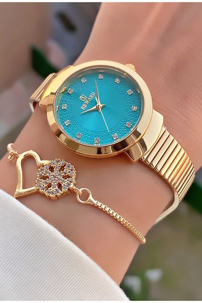 Reward Brand Gold Color Steel Cord Women's Wristwatch - Bracelet Gift