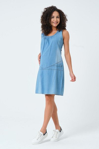 BUSA Rochie Denim De Maternitate Albastra