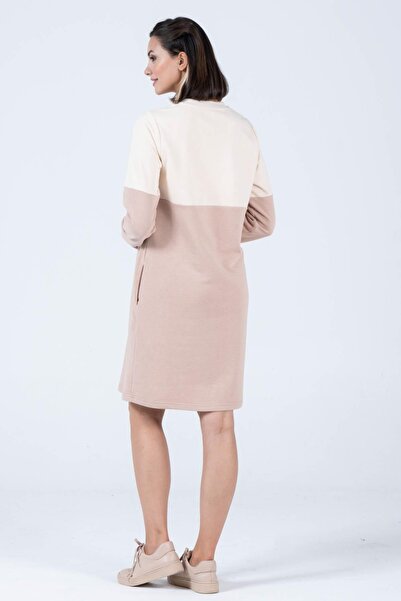 BUSA Φόρεμα εγκυμοσύνης Color Block Μπεζ
