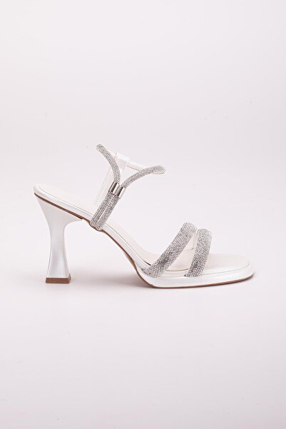 Dilimler Ayakkabı Sultan Sedef - Thick Row Stoned Women's Evening Dress Shoes