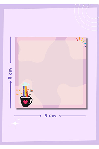 Gökkuşağı Kupalı Memopad / Notepad / Çek Kopar Defter