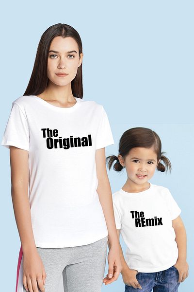 Tshirthane Πρωτότυπο μπλουζάκι Remix Mother Daughter & Son (Η τιμή ενός ενιαίου προϊόντος Προσθέστε 2 τεμάχια στο καλάθι για να κάνετε συνδυασμό