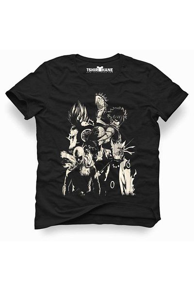Tshirthane Anime All Naruto Ανδρικό εμπριμέ μαύρο μπλουζάκι