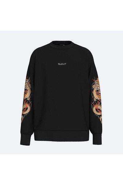 Shout Φούτερ Unisex Ιαπωνικό Tiger Dragon Oversize