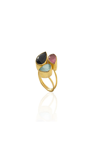 Design by Kadir Kadir Jewellery 22 Ayar Altın Kaplama Zirkon Taşlı Ayarlanabi...