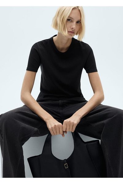 MANGO Woman Short-sleeved T-shirt cotton