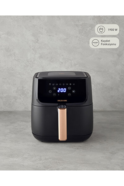 English Home Aıf 2001 Dijital Çıkarılabilir Sepetli Air Fryer Xl Siyah-bakır