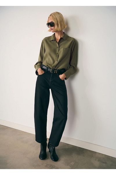 MANGO Woman Modal Shirt with Pocket