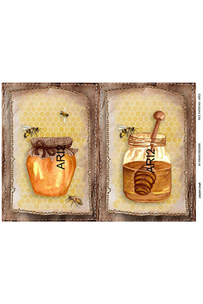 LİNEART ورق تزيين نحاسي مقاس 29 × 42 سم من سلسلة النحل - رقم: ARI2