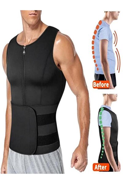 Ankaflex Women Men Sauna Jacket Corset with Zipper Body Vest Workout Sports Fitness Walking Sweating Corset