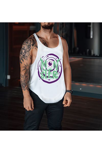 CDA MONSTER GYM WHITE TANK TOP - SPORTSMAN TABLET
