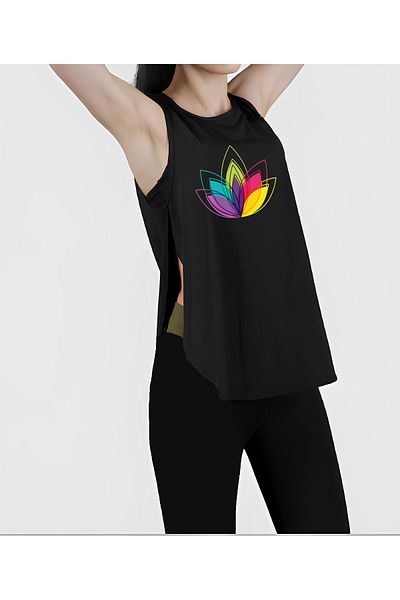 CDA Black Sports Tank - Flowers Model