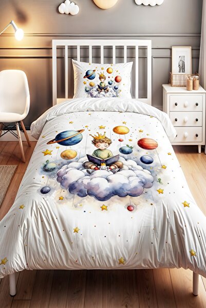 EVPANYA Kitap Okuyan Kahraman Desenli Tek Kişilik Bebek Çocuk Nevresim Seti