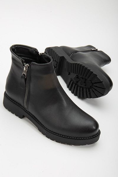 Dilimler Ayakkabı Black Women's Casual Boots with Laceless Zipper Accessories