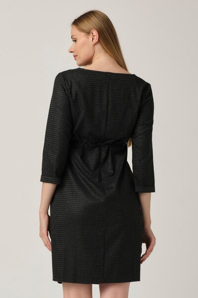 BUSA Maternity Front Zippered Belted Dress Green