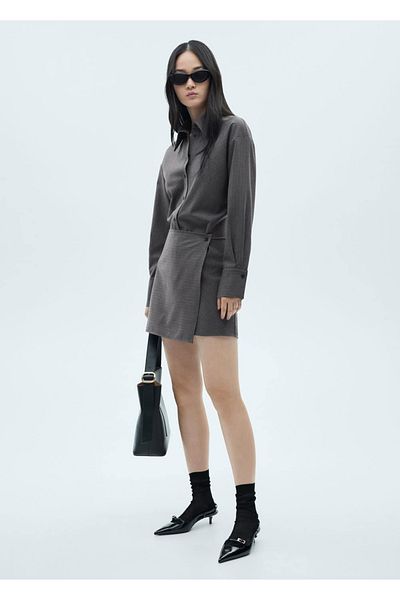 MANGO Woman Slim Stripe Shirt Dress