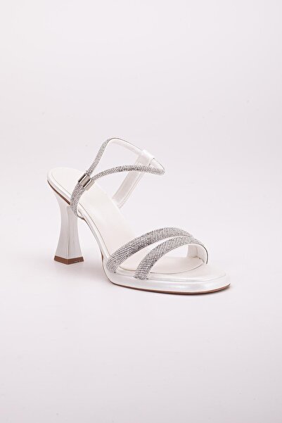 Dilimler Ayakkabı Sultan Sedef - Thick Row Stoned Women's Evening Dress Shoes