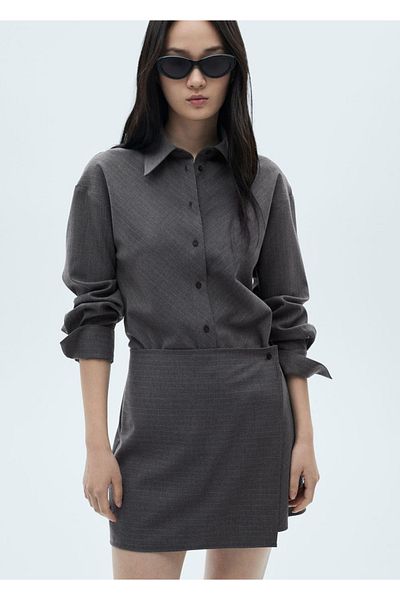 MANGO Woman Slim Stripe Shirt Dress