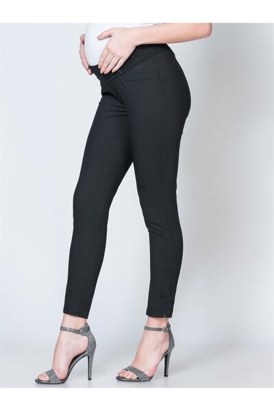 BUSA Trudničke Gabardin pantalone Sa rebrastim detaljima ravni model TAMNOMOŽ...