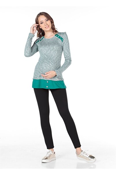 BUSA Green Maternity Blouse - Back Lace up