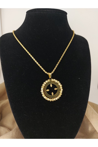 Romea Burgu Zincir Dorika Çerçeveli Çelik Çeyreklik Kolye