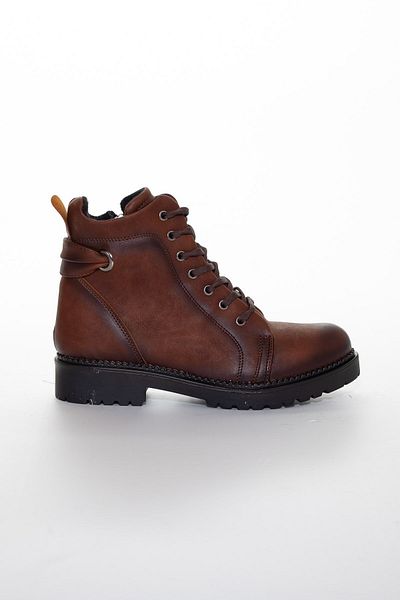 Dilimler Ayakkabı Tan Women's Boots with Back Detail