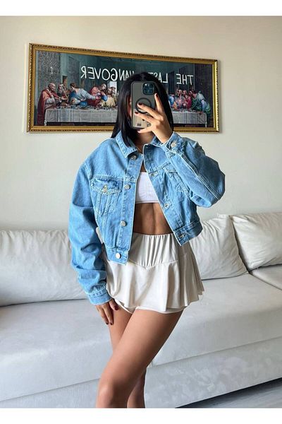 DENİKK Jachetă din denim crop lavabilă cu laser Trend