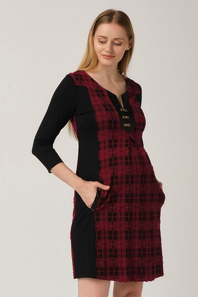 BUSA Maternity Collar Accessory Mini Dress Claret Red