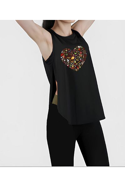 CDA Black Espanol Heart Sports Tank Top