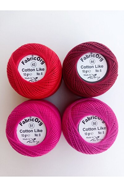 fabricorg مجموعة خيوط قطنية تشبه الإيتامين مكونة من 4 قطع (10 GR-NO.8)