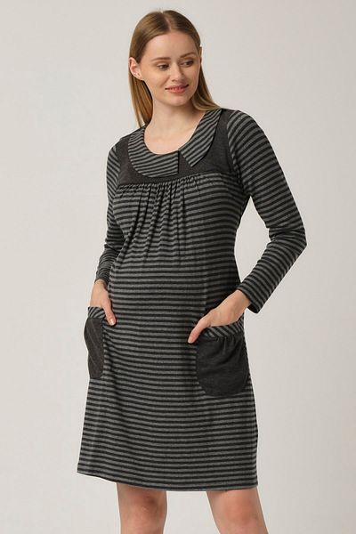 BUSA Anthracite Maternity and Casual φόρεμα - Μοντέλο Robadan