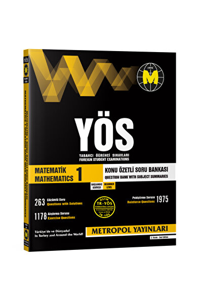 Metropol Yayınları TR-YÖS MATEMATİK-1 KONU ÖZETLİ SORU BANKASI (BAŞLANGIÇ SEVİYESİ)
