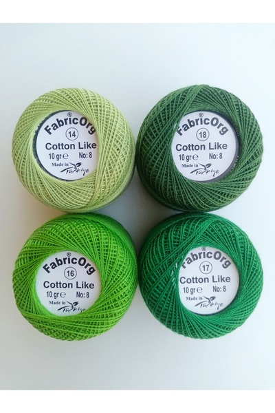 fabricorg مجموعة خيوط قطنية تشبه الإيتامين مكونة من 4 قطع (10 GR-NO.8)