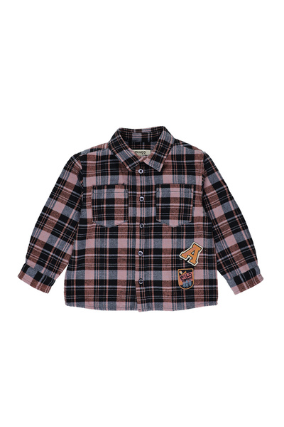 Panço Erkek Bebek Ekose Lacivert Gömlek