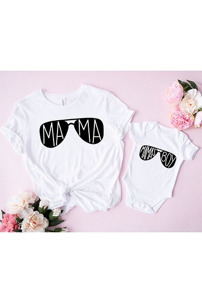 Tshirthane Mama Mama's Boy Mother Son Zıbın (Η τιμή ενός ενιαίου προϊόντος Προσθέστε 2 τεμάχια στο καλάθι για να κάνετε συνδυασμό)