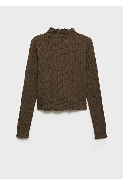 MANGO Woman Μακρυμάνικο μπλουζάκι με βολάν