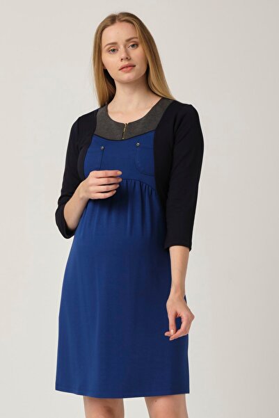 BUSA Καθημερινό φόρεμα εγκυμοσύνης με φερμουάρ γιακά Saks