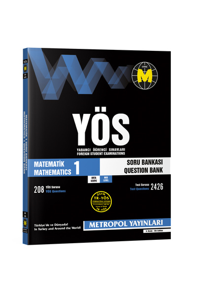 Metropol Yayınları TR-YÖS MATEMATİK-1 SORU BANKASI (ORTA SEVİYE)