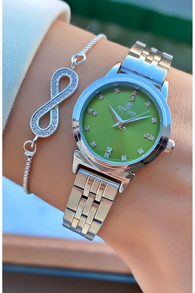 Reward Brand Silver Color Small Case Steel Cord Women's Wristwatch - with Bracelet Gift