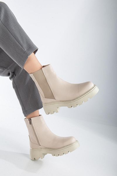 Dilimler Ayakkabı Γυναικείες casual μπότες χωρίς κορδόνια Stretch Beige