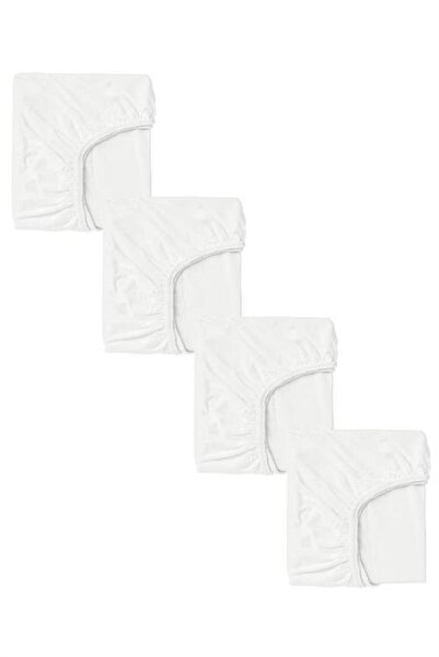 COTENCONCEPT 4 Adet 50 x 90 + 10 cm Anne Yanı Lastikli Penye Kumaş Bebek Çarşafı