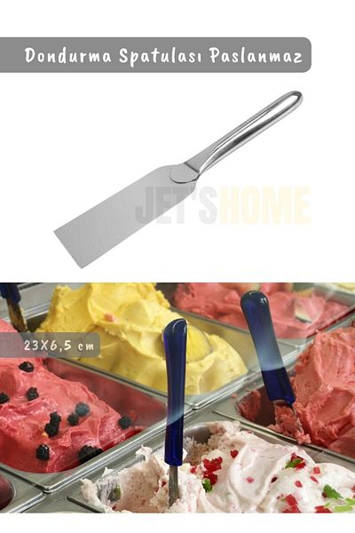 Jet's Home Ice Cream Spatula Stainless Steel Spatula Ice Cream Scraper No: 1 23X6,5 cm