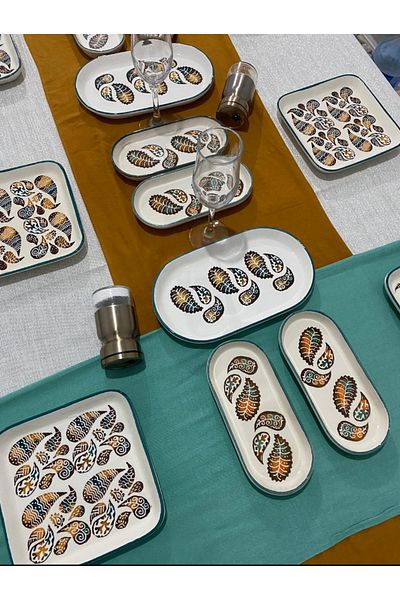 MTD SERAMİK Dream Pattern Luxury Breakfast Set for 6 People 14 Pieces