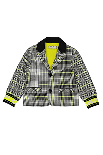 Panço Erkek Bebek Ekose Desenli Siyah Ceket