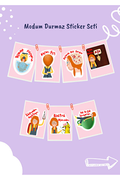 Miko Miko Şeyler Modum Durmaz Sticker Seti (13'lü) / Bullet Journal / Sticker...
